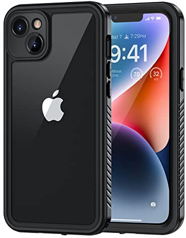 Lanhiem Cover Per iPhone 14 Plus Impermeabile, IP68 Certificato Custodia iPhone 14 Plus (6.7) Subacquea Waterproof Antiurto Antipolvere con 360 Gradi Militare Protezione/Copri Fotocamera, Nero