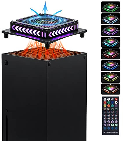Mcbazel Cooling Fan For Xbox Series X Console, Xbox Series X Cooling Fan with RGB Lighting for Xbox X With 8 Colors Music Sync,3 Control Methods