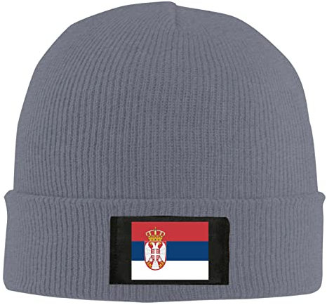 DJNGN Serbische Flagge Unisex Beanie Mütze Gestrickte warme Mütze Wolle Strickmütze