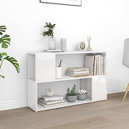 homiuse Bücherregal Kuboidboden 100x24x63 cmBücherregal Hochglanz-Weiß Holz Regal Wand Aktenschrank Standregal BüCherregal Holz Buchregal BüCherschrank Aufbewahrungsregal2 Regale Offenem Fach