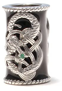 loveyourdiamonds 5 mm Saphir bzw. Smaragd Drachen Bartperle aus 925 Sterling Silber