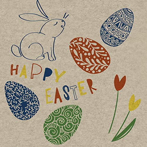 25 Servietten Ostereier Osterhase Recycling umweltfreundlich Natur 33x33 cm