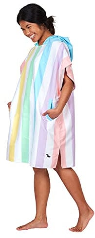 Dock & Bay Strandponcho für Erwachsene - Kapuzenhandtuch mit tiefen Taschen - Für Strand & Pool - Super Saugfähig, Schnell Trocknend - Summer - Unicorn Waves, Medium (90x70cm, 35x28)