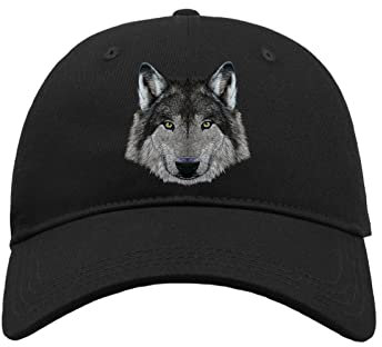 Wolf Drawing Spirit Animal Baumwolle Curved Visier Baseball Cap Dad Hat Unisex Sport Bequemes Top, Schwarz , One size