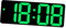 Sharplace Digitale Wanduhr, LED-Wecker, Anzeigetisch, elektronische Tischuhr, Snooze mit Datums- und Temperaturdimmer für von Erwachsenen im Büro, GRÜN