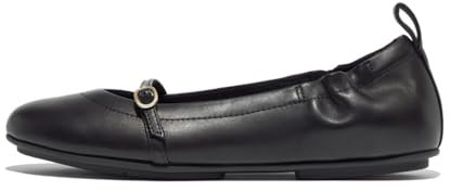 Fitflop Scarpe Basse da Donna Allegro in Morbida Pelle Mary Janes, Nero, 36 EU