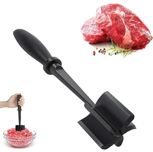 LATRAT Hackfleisch Fleischhacker Hitzebeständiger Fleischzerkleinerer Stampfer und Zerkleinerer für Hamburgerfleisch, Rinderhackfleisch, Fleisch- und Lebensmittelstampfer