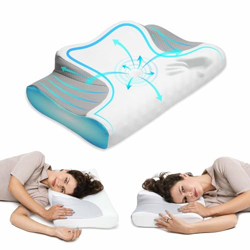 MKS Schulterstützkissen und Nackenstützkissen aus Memory Foam & Nackenkissen für optimale Unterstützung Kopfkissen für Seiten Rücken & Bauchschläfer Kissen Ergonomisches