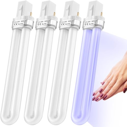 POPETPOP 4 Stück 9 W UV-Lampe, Ersatz, 365 Nm, für UV-Lampen