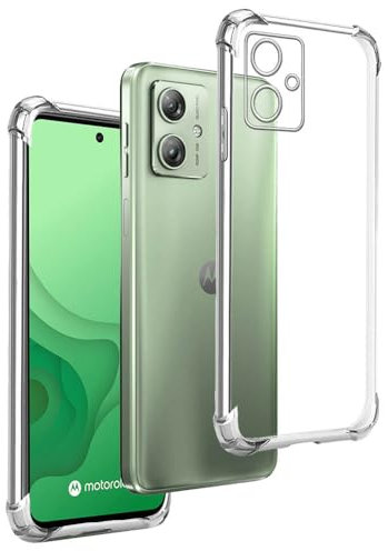 REY Funda Anti-Shock Gel Transparente para Motorola Moto G54 5G, Ultra Fina 0,33mm, Esquinas Reforzadas, Silicona TPU de Alta Resistencia y Flexibilidad