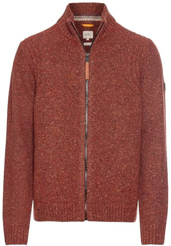 camel active Herren Strickjacke aus nachhaltiger Merinowolle Rot, Menswear-XXL