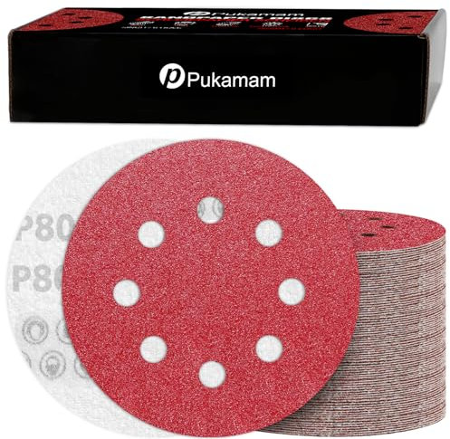 120 Pièces Disque Abrasif 125mm Grain 80 Papier Ponceuse Excentrique Disques de Poncage pour Métal Bois