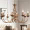 JIINOO 8 Lichter Französischer Landkronleuchter, Bronze Kronleuchter, Metall Pendelleuchter, Pendelleuchte für Inselküche Bauernhaus, Esszimmer, Foyer