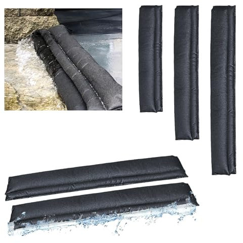 Estresen 2 Pezzi Sacco Assorbitore di Acqua, Barriera Anti Alluvione Attivata dall'Acqua Paratie Antiallagamento per Garage Casa Contro Perdite di Acqua e Piovere 150x20cm
