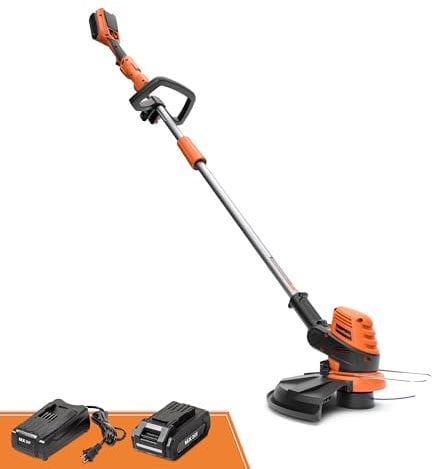 LawnMaster CLGT2412S - 24V 12-Inch Cordless String Trimmer, Battery and Charger Included