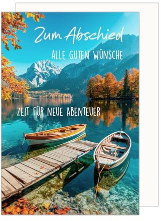 Edition Seidel Premium Glückwunschkarte zum Abschied mit Umschlag. Abschiedskarte Grußkarte Karte Billet Ruhestand Jobwechsel Mann Frau Kollege Kollegin Freunde (AS135 SW024)