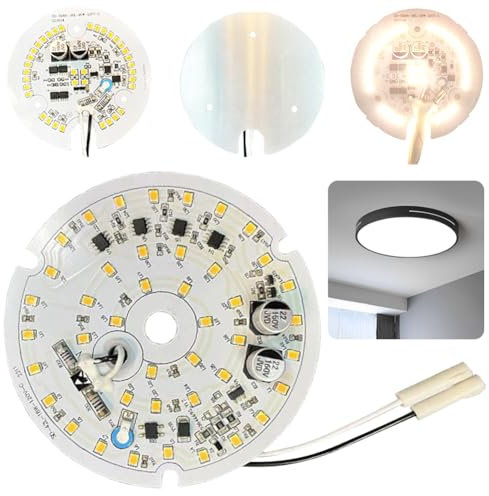 Kexpery - Kit de renovación de ventilador de techo regulable (18 W, 1530 lm, 3000 K, 4000 K, 6500 K, 3,94 pulgadas, panel de repuesto de luz LED para venti