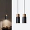 Ouglres Pendelleuchte Holz,2er Hängelampe Küche,Vintage Zylinder Lampe Esszimmer Hängend,Aluminium Industrial Pendelleuchte Esstisch Schwarz E27 für Wohnzimmer Schlafzimmer,Restaurant,Höhenverstellbar