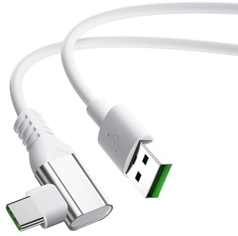 ACAGET USB C Charger Cable 80W for OPPO, 1.8M, Super vooc charger Cable Right Angle USB to Type C Fast Charge Vooc Data Lead for OPPO Find X5 Pro X3 lite Neo X2 Reno12 F 1110 8 for realme for OnePlus