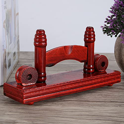 Phefop Folding Fan Stand Wooden Handy Fan Display Holder, Sturdy and, Elegant Retro Appearance, for Home Decoration, Suitable for Party, Weddings, and Exhibitions (Dark Red)