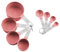 Set di 8 cucchiai dosatori, 4 tazze di misurazione e 4 cucchiai con manico in acciaio inox, tazze di misurazione e spoons in plastica, misurini per cucina, misurini e ingredienti liquidi (rosa)