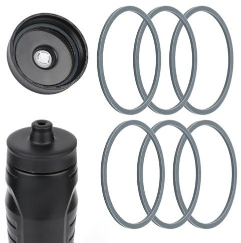 Gosknor 6pcs Replacement Gasket Compatible with Under Armour 32oz Squeeze Water Bottle, Silicone Lid Seal Replacement for Under Armour Bottle Gasket Accessory Part for 32oz Squeeze Water Bottle(Gray)
