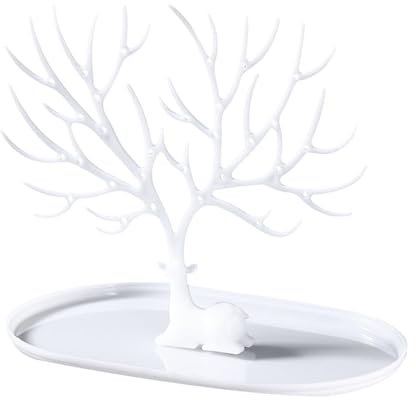 UxicRuya Hirsch Schmuckständer Aufbewahrungshalter Schmuckbaum Kommode Turm Hängender Ohrring Organizer für, mit Loch