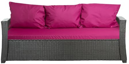Setgarden® Bankauflage - Outdoor sitzkissen für Gartenbank für polyrattan- Polster Auflage Outdoor - Bankpolster Auflage für Hollywoodschaukel Rattan Sitzbank (Rosa, 160x60x50cm)