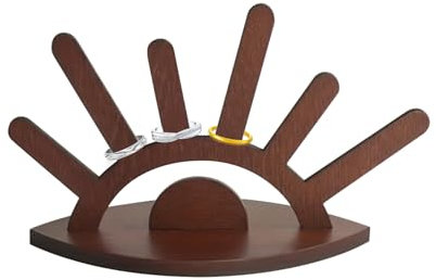 Soporte de Madera para Anillos,Bonito Soporte de Madera para Anillos de 6 Dedos,Expositor Anillos con Forma de Ojo,Soportes para Anillos para Joyas,Organizador de Exhibición de Anillos para Mujeres