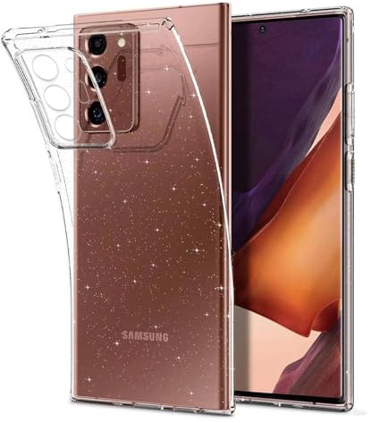 Kaywzo Hülle für Samsung Galaxy Note 20 Ultra,Transparent TPU Funkelndes Blinken Handyhülle mit Kameraschutz,Glitzer Frau Mädchen Stoßfester Schutzhülle Silikon Cover Case