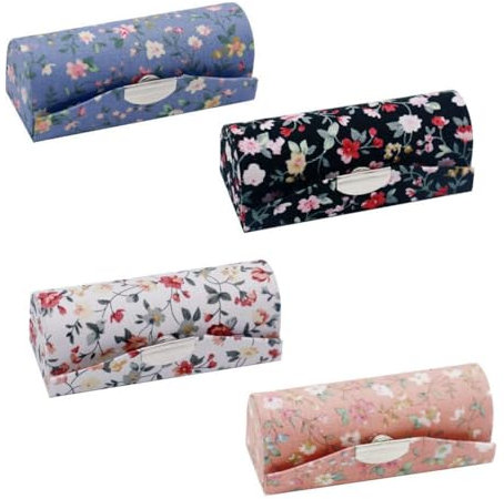4 Stück Lippenstiftbox Mit Blumendruck, Lippenstiftbox Mit Spiegel, Retro-Lippenstiftbox, Tragbare Lippenstiftbox, Geschenk-Lippenstiftbox