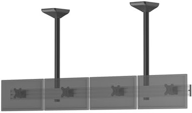 KIMEX - Support TV - Installation Plafond - Menu Board - pour 4 écrans 32'' - Hauteur 100 cm - 031-4432K1