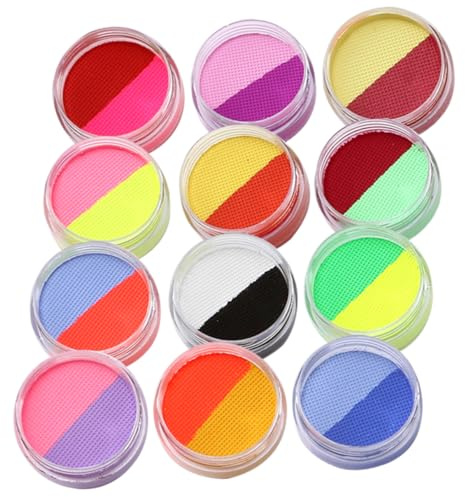 CIMAXIC 1 Jeu Peinture Bicolore Hydrosoluble Trousse Organisateur De Porte-rouge à Lèvres Peintures Marqueurs Halloween Fards à Paupières Empiler Camouflage Bande Femmes Poudre De Pigments