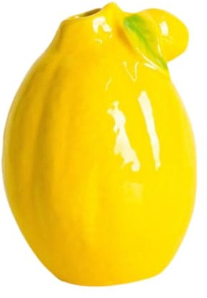 Sharplace Vase à Fleurs en Forme de Citron en Céramique, Vase Décoratif Ornement de Bureau de Bureau Multifonctionnel Conteneur D'arrangement Floral 9.5x14cm pour Decoration Maison