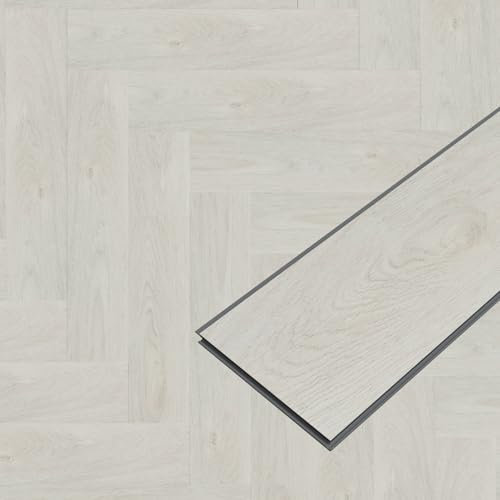HAGO24 | Fischgräte Click Vinylboden | 61x12,8cm | 1,56m² | 4,2mm | Eiche Hell | Bodenbelag | Laminat | PVC | Designboden | Klicksystem | Fußbodenheizungsgeeignet