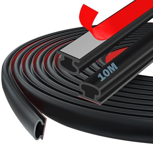 Türdichtung Dichtungsband Selbstklebend 10M, Haustür Türrahmen Fenster Dichtung, Türdichtungen Gummidichtung Selbstklebend Schwarz, Dichtungsband Zugluftstopper, Lärmschutz,Energieeffizienz Wetterfest