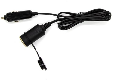 Generisch Zigarettenanzünder Verlängerungskabel 2 m – 12V/24V – 16A – mit Schutzdeckel – Kfz-Verlängerungskabel für Auto, Wohnmobil, Wohnwagen, Boot & mehr – Schwarz