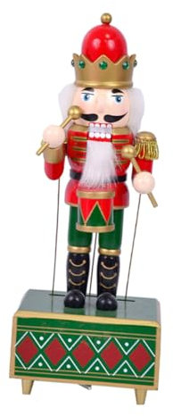ULTECHNOVO Wooden Nutcracker Soldier Music Box Red Drummer Design Traditional Christmas Ornaments Adorable Table Centerpiece for Xmas Celebrations Charming Tunes for Holiday Decor
