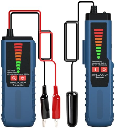 VXSCAN F04 Underground Wire Locator, Cable Locator with Earphone, Buried Wire Detector for Locating Breakage Cables & Wires Dog Fence Cables