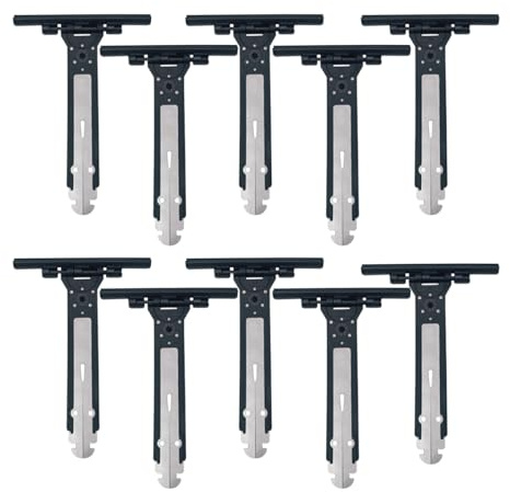 Ganci per Tapparelle Avvolgibili mini 15 cm Supporto in Acciaio rivestito in nylon per Fissaggio Sicurezza Ganci per Lamelle Tenda Finestra 150 mm (153 * 108MM, Pezzo, 10)