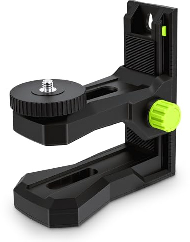 Fine Tuning Bracket for Line and Point Level 1/4-20 Male Thread L Shape Magnetic Pivoting Base with 1/4-20 & 5/8-11 Female Threaded Mount on Bottom for Wall and Ceiling Mount