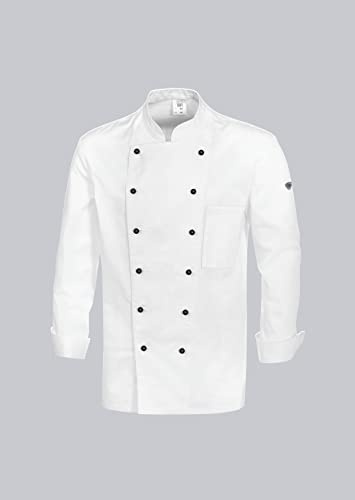 BP Gourmet 1500-130-21 Kochjacke (Kugelknöpfe nicht inbegriffen) - Langarm - Schlanke Passform - Größe: 110 - Farbe: weiß