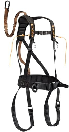 MUDDY Safeguard Youth Combo Safeguard Harness, Lineman's Rope, Tree Strap, Suspension Relief Strap, & Carabiner Super Light Easy-to-Use 360-degree Movement Outdoor Hunting Tree Climbing Gear