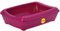 CAT CENTRE Pink Open Cat Litter Tray With Rim Large 50cm Kitten Pet Toilet Plastic Loo Pan Box Anti-Spillage Portable Rounded Corners Detachable Rim Easy Cleaning No Spilling