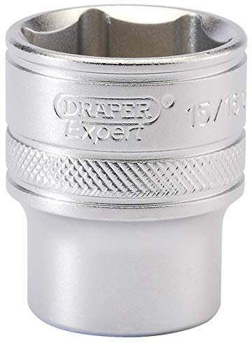 Draper 16633 1/2-Inch Square Drive Micro Satin Chrome Imperial Socket, 15/16-Inch Size