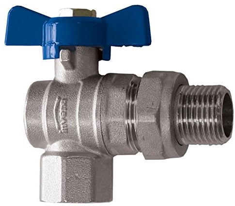 Standard Water Flow Rate Angled Ball Valve with Butterfly Handle Female x Male 1/2 BSP
