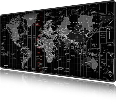 LL-COEUR XXL Planisphère Tapis de Souris Gaming Mouse Pad Ordinateur Office Table Mat (600 x 300 x 3 mm)