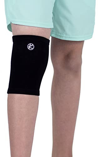 KARM Ginocchiera Bambini - Supporto per ginocchio pull-up per sport, attività quotidiane e diverse condizioni del ginocchio (Nero)