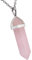 Nupuyai Protection Crystal Point Pendant Necklace for Women Men, Hexagonal Energy Healing Stone Pendant with Chain Rose Quartz
