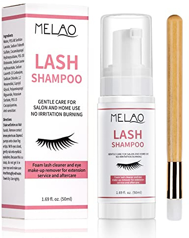 Eyelash Extension Cleanser Eyelid Foaming Cleanser Lash Foam Shampoo for Extensions, Paraben & Sulfate Free,100% Safe for Natural Lashes, Perfect for Professional Salon